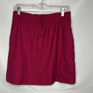 J. Crew Womens 10 Pink Purple Fuchsia Sidewalk Skirt Elastic Waist Pockets